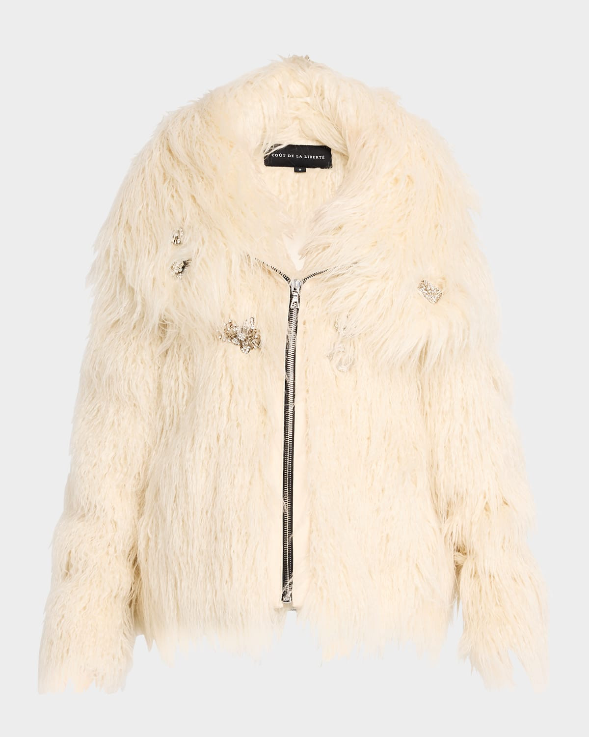 Cory Embellished Faux Fur Coat | Neiman Marcus