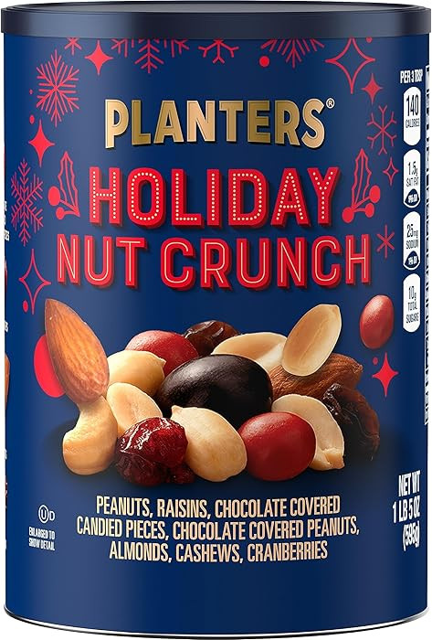 PLANTERS Holiday Nut Crunch Mix with Peanuts, Raisins, Chocolate Covered Peanuts, Almonds, Cashew... | Amazon (US)