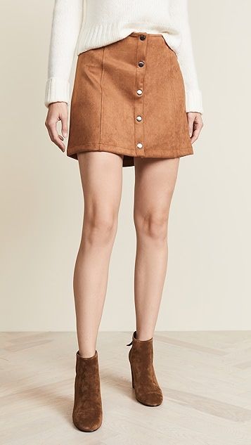 JACK Can't Buy Me Love Faux Suede Skirt | Shopbop