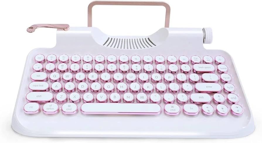 KNEWKEY RYMEK Typewriter Style Mechanical Wired & Wireless Keyboard with Tablet Stand, Bluetooth ... | Amazon (US)