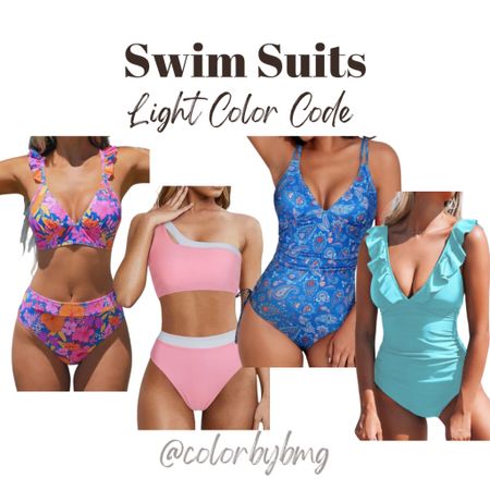 Swimwear for your Light Color Code 

Light Spring or Light Summer

Suits colors:
1. Pink Floral
2. Pink White
3. Printed Blue
4. Aqua


#LTKfindsunder50 #LTKSeasonal