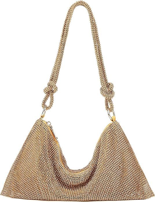 Rhinestone Hobo Bag for Women Rhinestone Purses Sparkly Evening Handbag Shiny Diamond Purse for W... | Amazon (US)