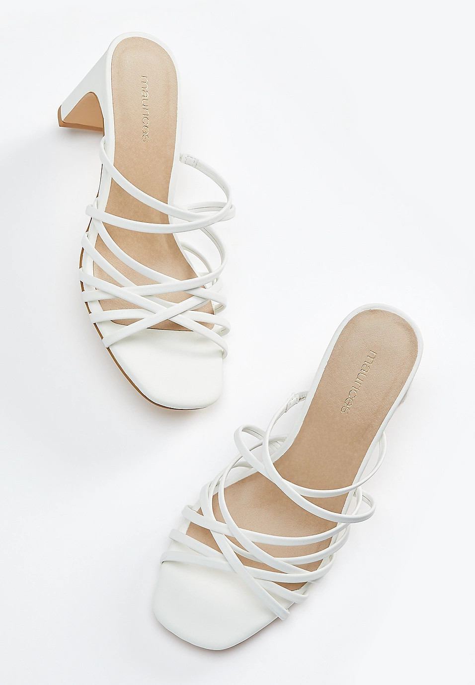 Gretchen White Criss Cross Strappy Heel | Maurices
