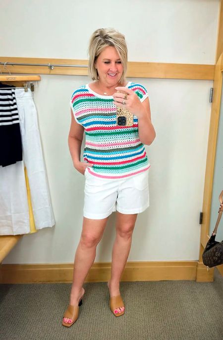 Talbots is having a 40% off sale today! My crochet top is a size medium, my belted shorts are a size 8 and my heels are a 9.5

#LTKsalealert #LTKstyletip #LTKtravel