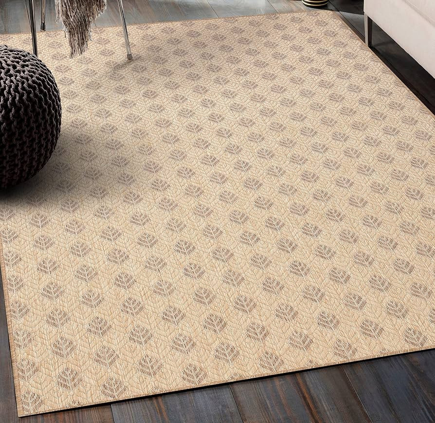 Modern Geometric Indoor Outdoor Area Rug Weather Resistant Outdoor Carpet for Porch Deck Balcony ... | Amazon (US)