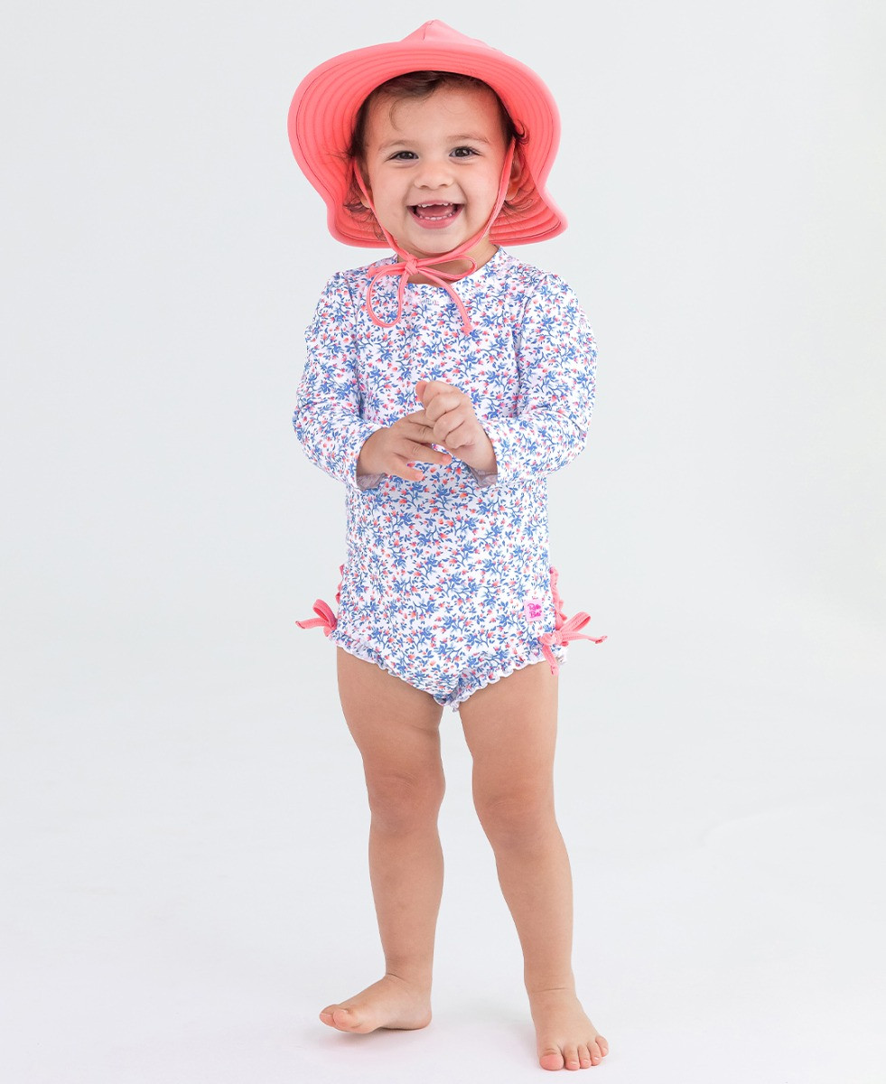 Long Sleeve One Piece Rash Guard | RuffleButts / RuggedButts