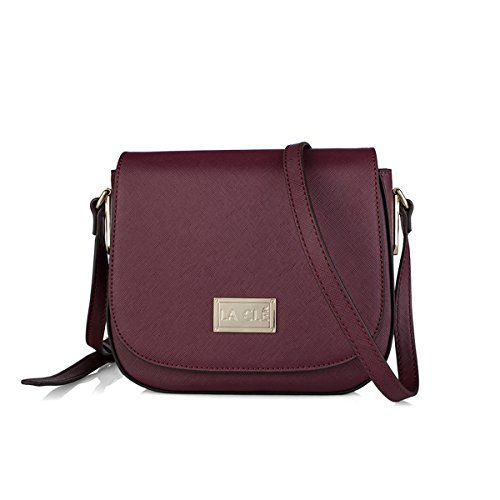 La Clé Street Fashion Handy Saddle Mini Small Dating Cross Body Shoulder Bag (Wine Red) | Amazon (US)