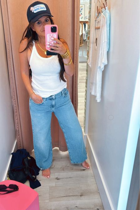 Jeans, Agolde Harper jeans, ribbed white tank, perfect white tee, petite jeans

#LTKstyletip #LTKtravel #LTKover40