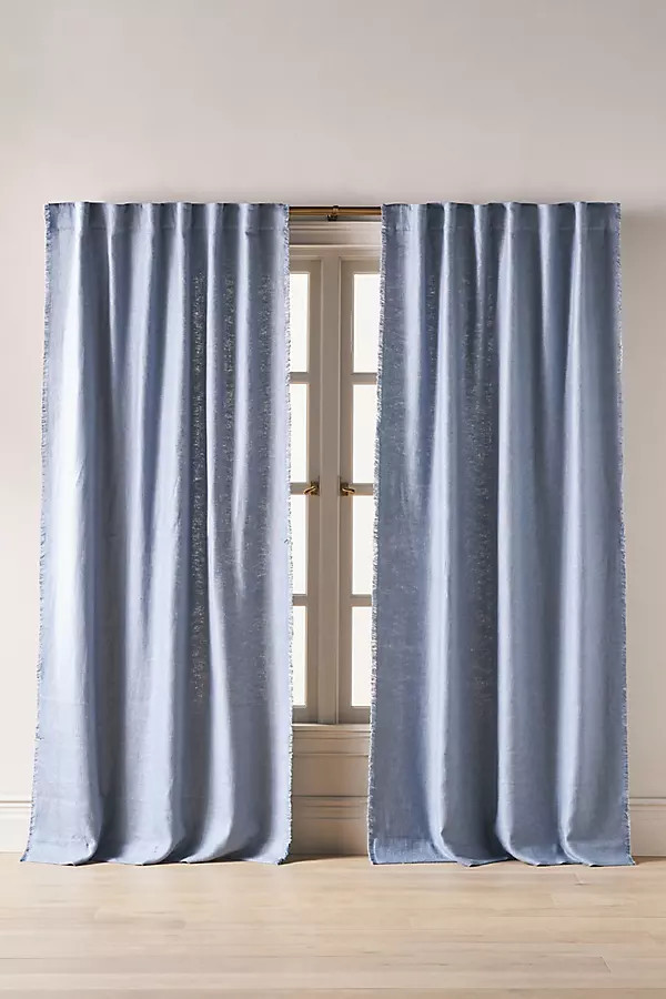 Luxe Linen Blend Woven Curtain | Anthropologie (US)