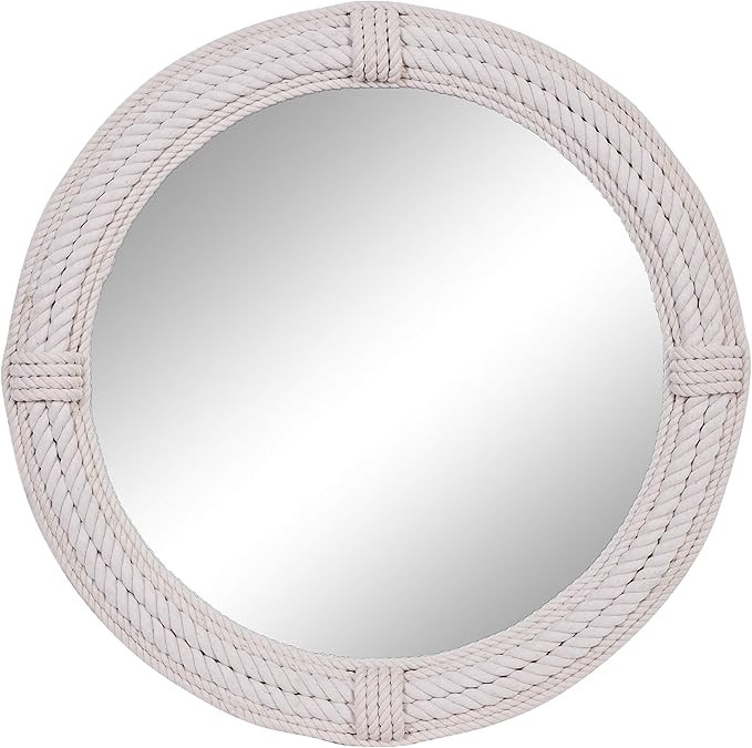 White Coastal Rope Wall Mirror, 36 x 36 | Amazon (US)