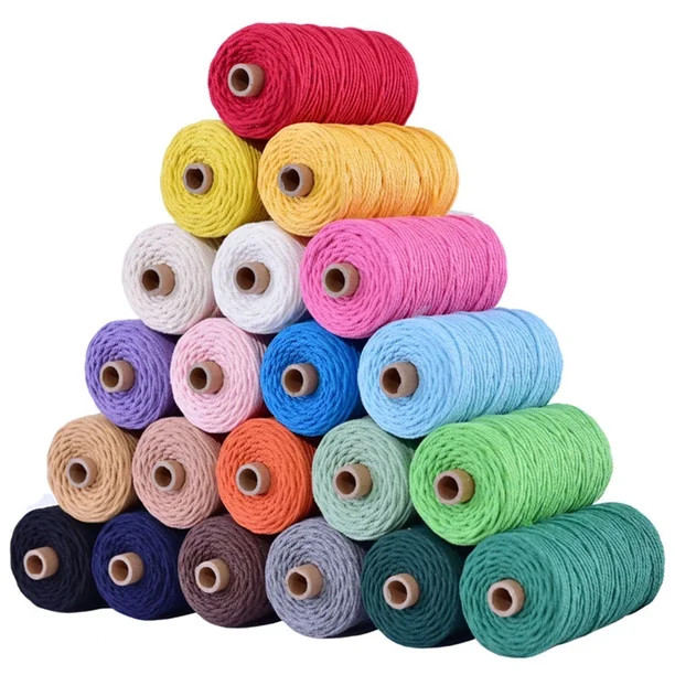 3mm Thickness Cotton Cord Colorful Cord Rope Beige Twisted Macrame String DIY Home Textile Weddin... | Walmart (US)