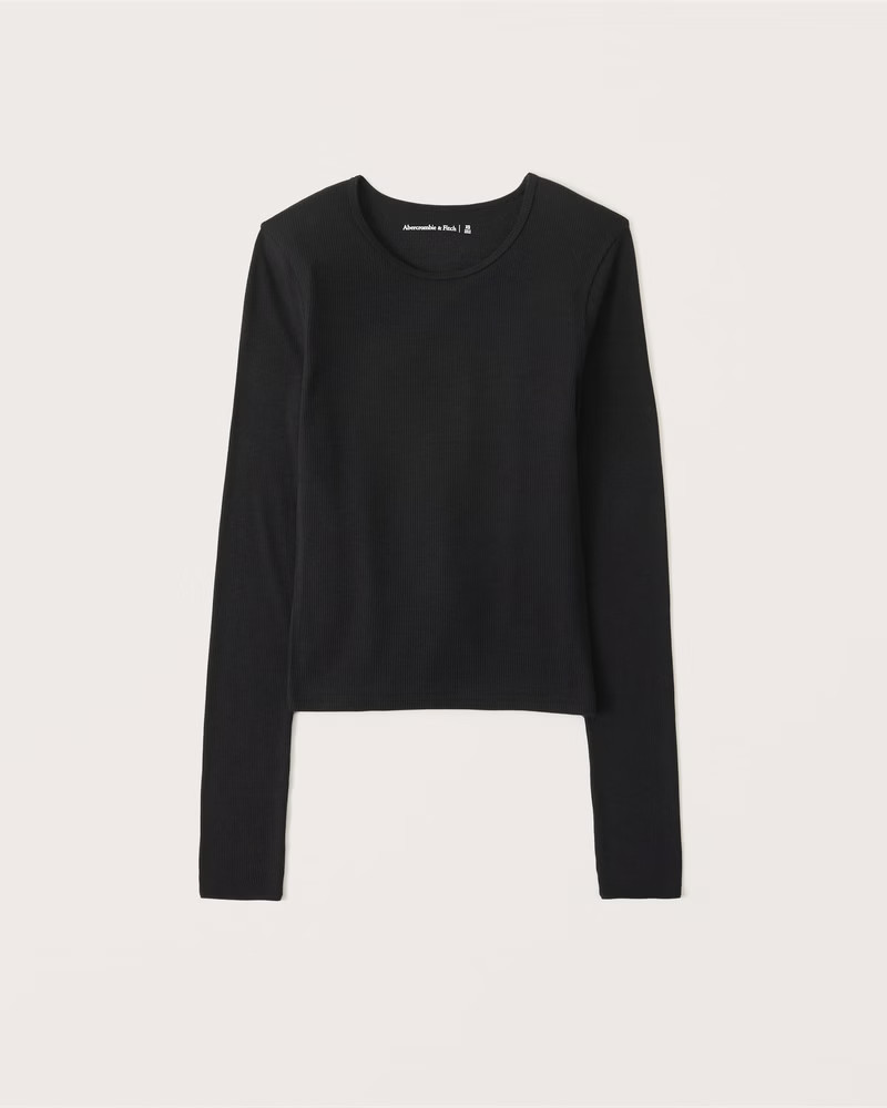 Women's Essential Long-Sleeve Crew Tee | Women's Tops | Abercrombie.com | Abercrombie & Fitch (US)