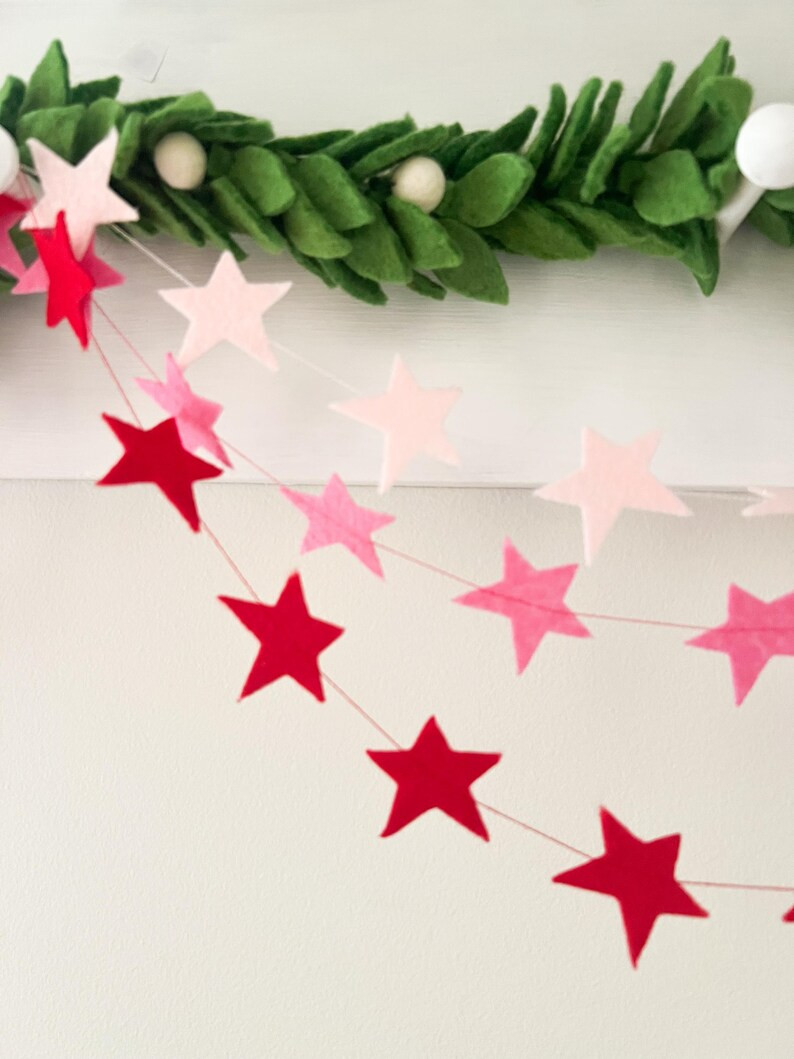 Mini Felt Star Garland 3 Color Options Banner - Etsy | Etsy (US)
