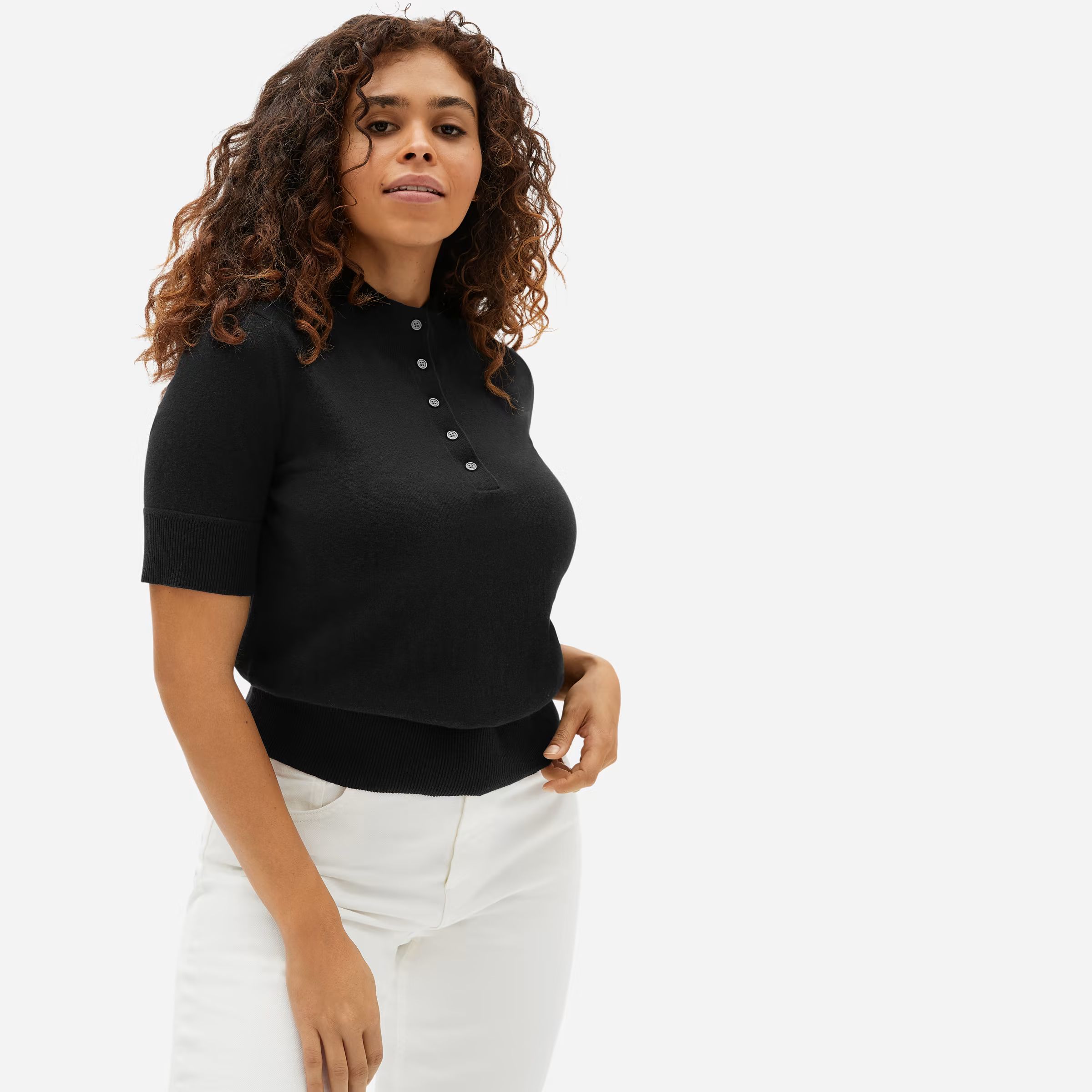 The Organic Cotton Button Mockneck | Everlane