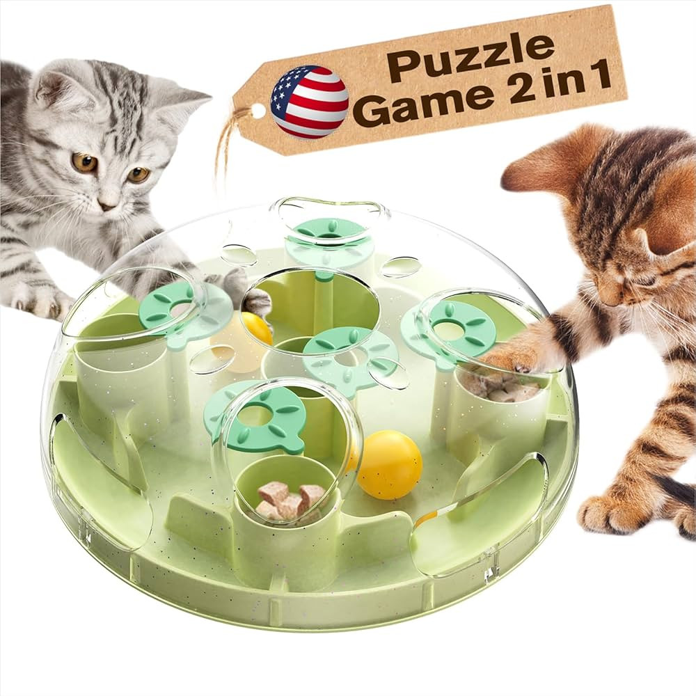 KADTC Cat Puzzle Games Level 3 in 1 Intelligence Mind Game Foraging Balls Kitten Food Puzzles Toy... | Amazon (US)