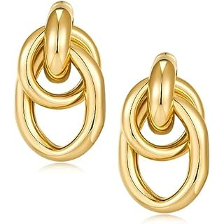 Gold Geometric Drop Dangle Earrings for Women Long Link Dangle Earrings Jewelry Gift | Amazon (US)