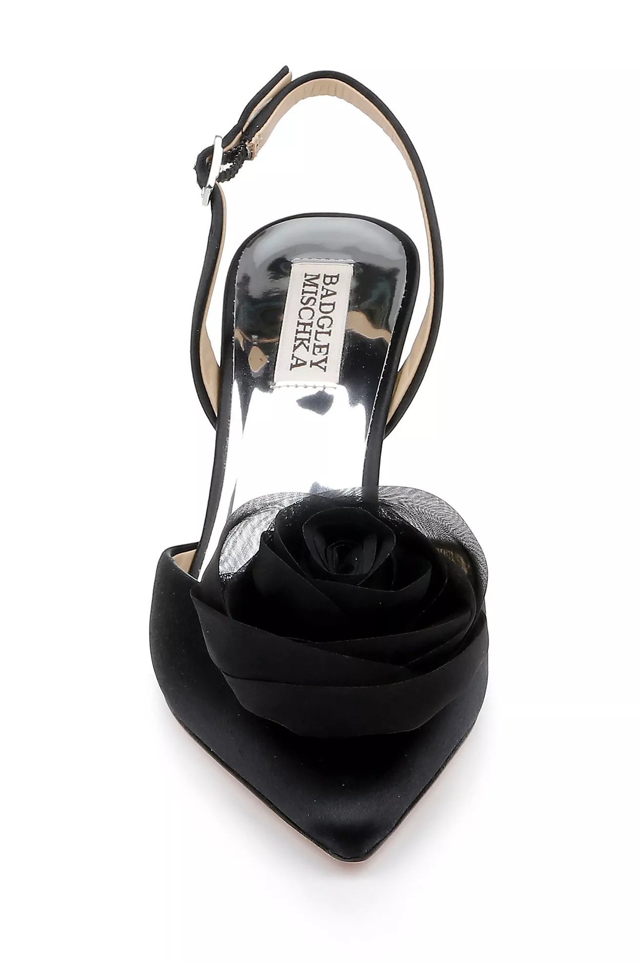 Badgley Mischka Carlise Pointed Toe Flower Accent High Heel Pumps | Anthropologie (US)