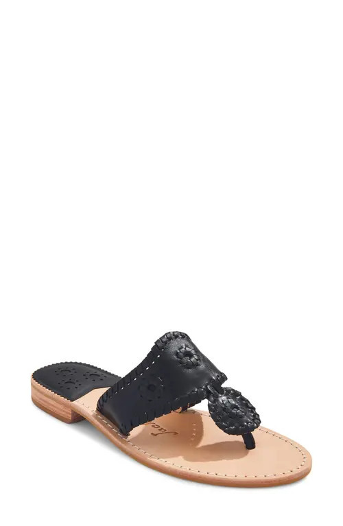 Jack Rogers Jacks Flat Sandal in Black/Black at Nordstrom, Size 9.5 | Nordstrom