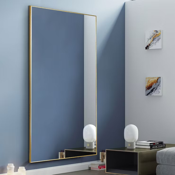 Wade 71"x 32" Full Length Mirror Bedroom Dressing Mirror Standing Hanging Aluminum Alloy Thin Fra... | Target