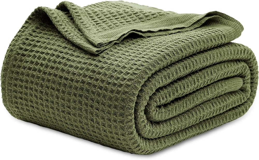 Bedsure 100% Cotton Blanket King Size for Bed - Waffle Weave Fall Blanket, Lightweight and Breath... | Amazon (US)