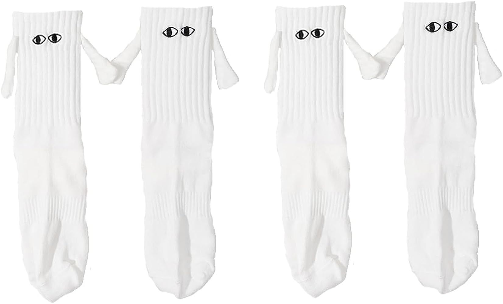 Yawlsow 2 Pair Holding Hands Socks, Funny Magnetic Suction 3D Doll Couple Socks，Unisex Couple Socks | Amazon (US)