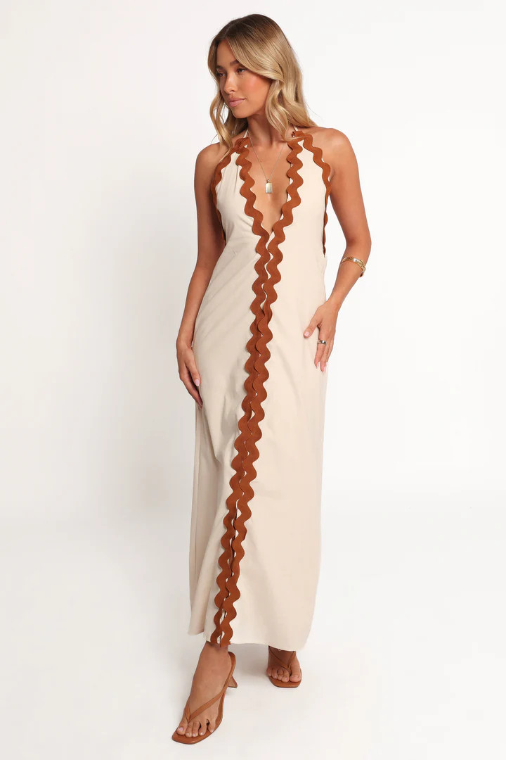 Quinley Maxi Dress - Brown/Cream | Petal & Pup (US)