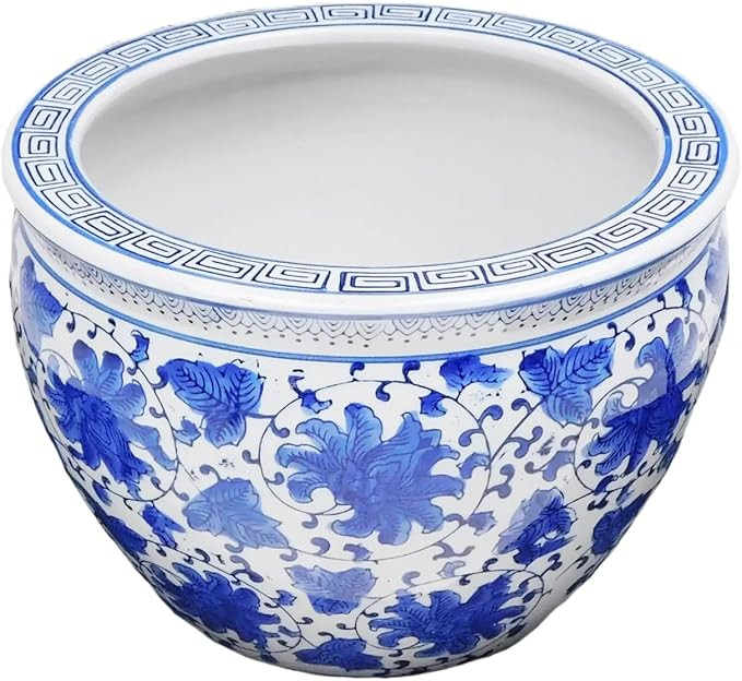 Blue and White Porcelain Jardinière for Or Use, FY805 | Amazon (US)