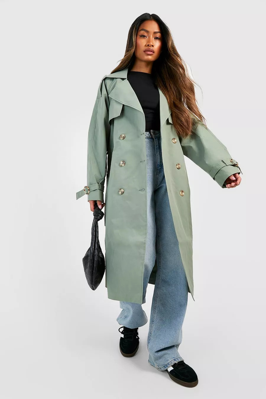 Belted Double Breasted Trench Coat | Boohoo.com (US & CA)