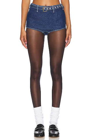 Halston Denim Top in Blue Denim | Revolve Clothing (Global)