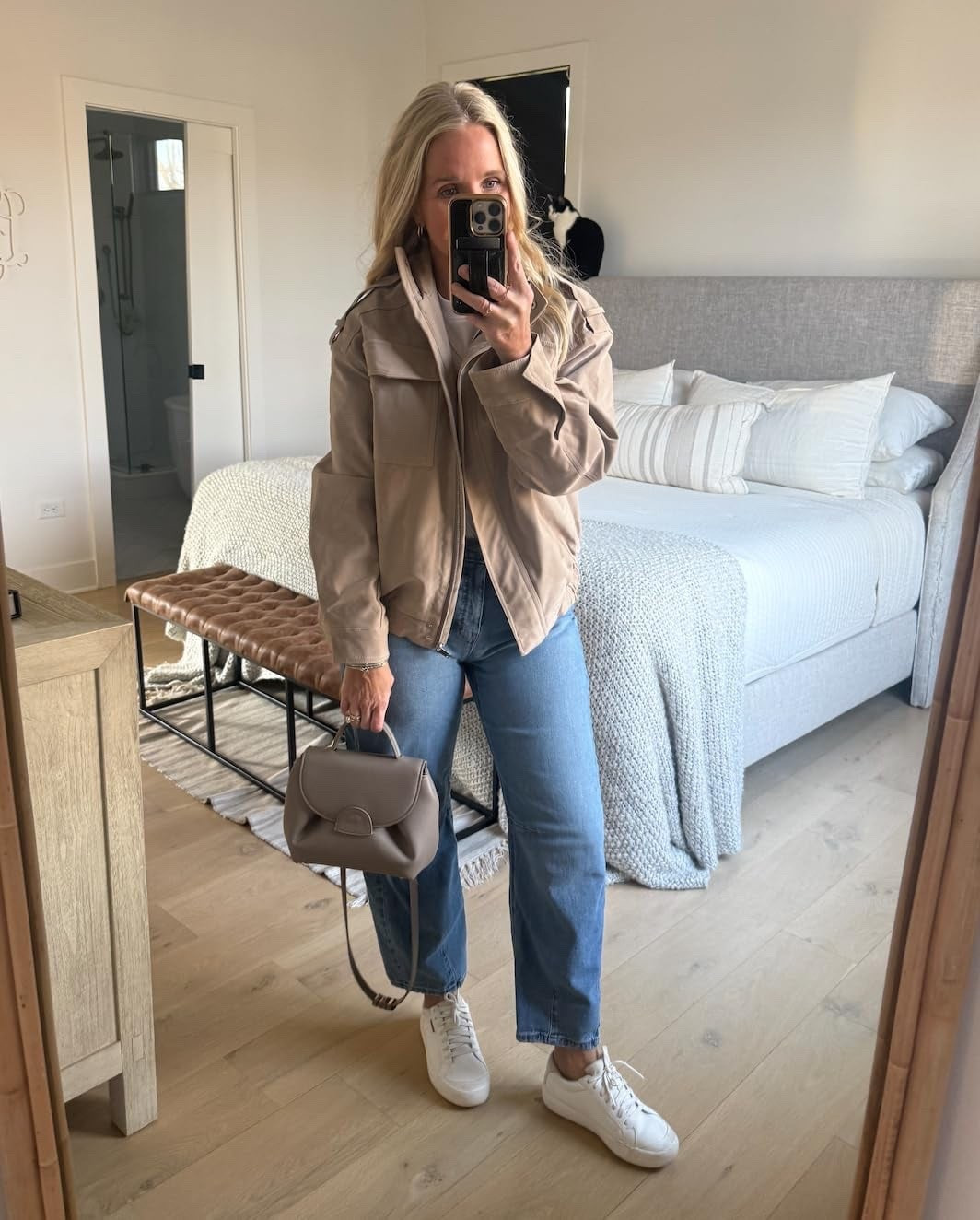 My faux suede jacket is inspired by a much pricier one. I'm wearing a small. I linked similar barrel jeans. These white sneakers are so comfortable - I wore them all around the zoo today without any issues. The whole look available from Amazon !

#LTKootd #LTKOver40 #LTKmomlife