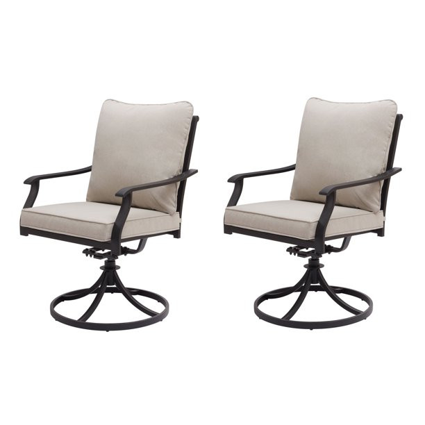 Better Homes & Gardens Newport Outdoor Swivel Rocker Dining Chairs – 2 Pack, Beige - Walmart.co... | Walmart (US)