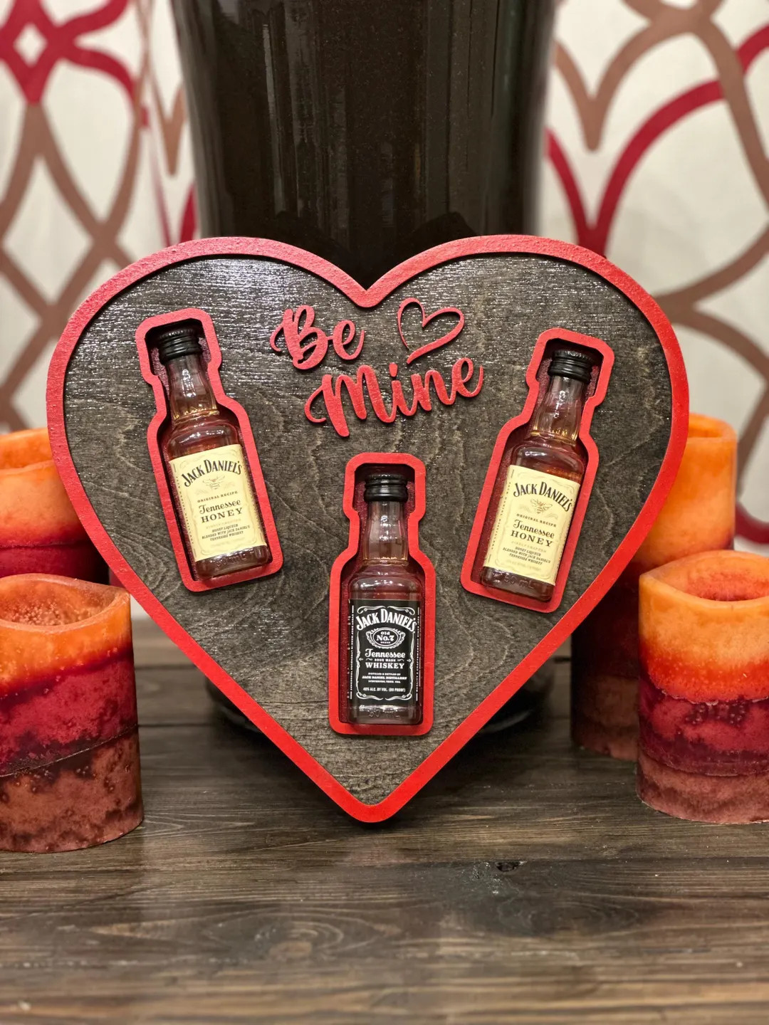 Valentines Day Gift for Him, Be Mine Heart-shaped Mini Liquor Bottle Display Tray, Romantic Gift ... | Etsy (US)