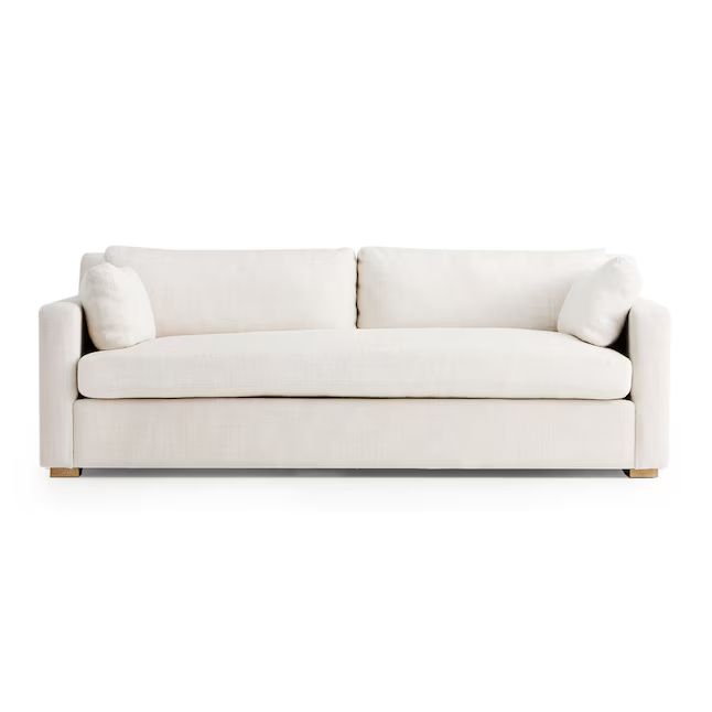 New Heights Modern Oat Linen 83-in Sofa with Reversible Cushions and Removable Cushions | Lowe's