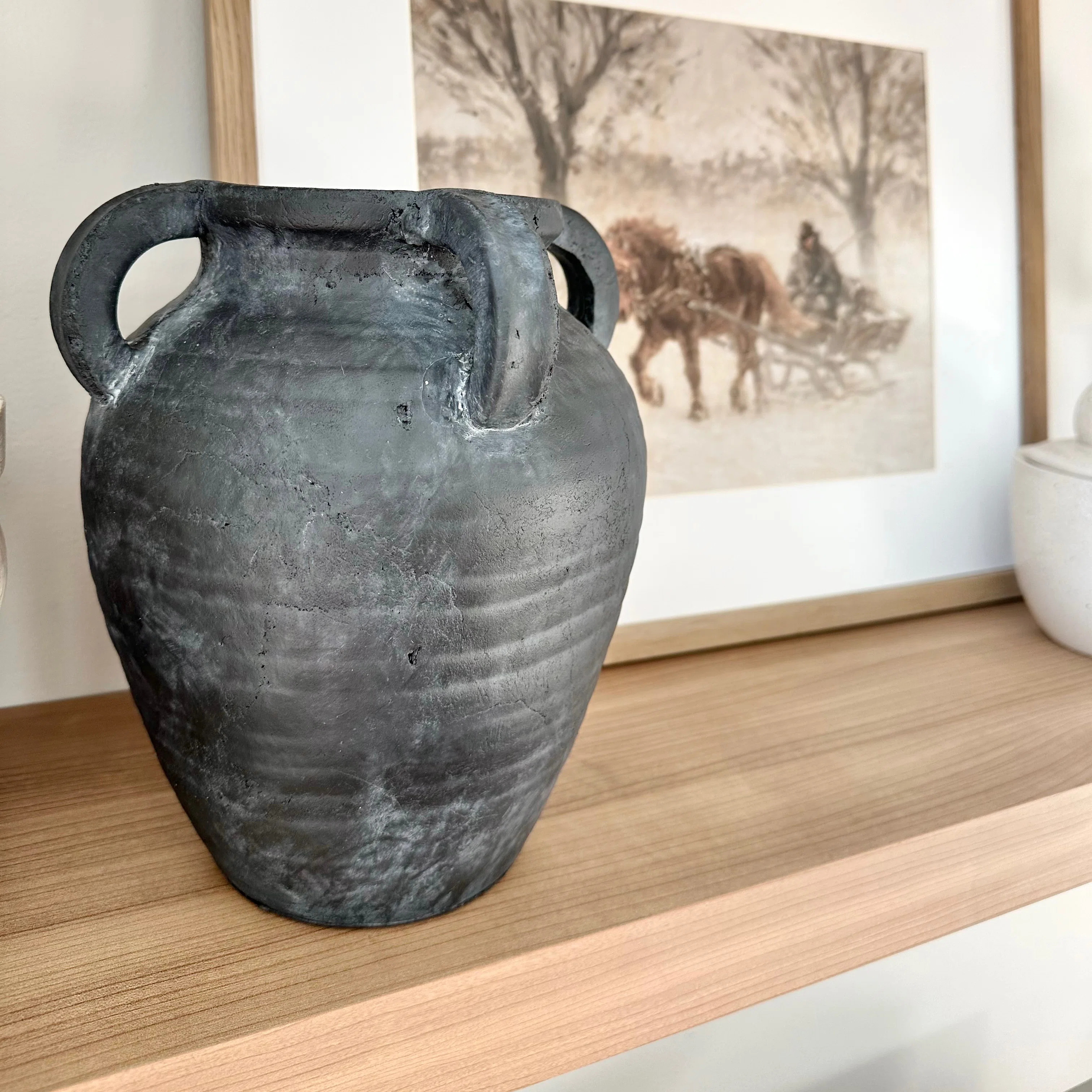 Terracotta Rustic Table Vase Jar with Handle for Home Decor - Jar Style Flower Vase Accent for Li... | Wayfair North America