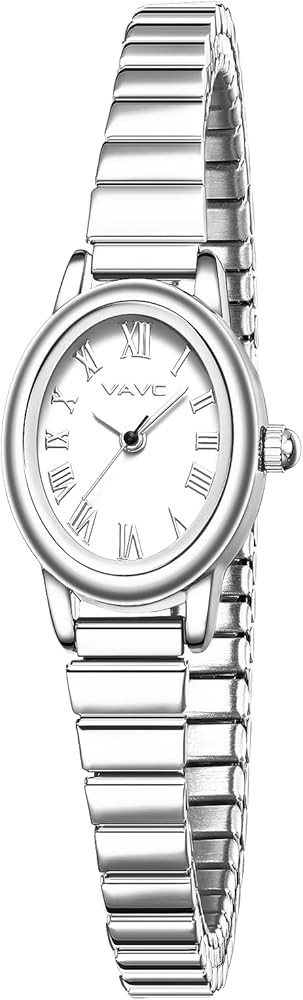 VAVC Small Gold Watches for Women,Analog Womens Watch with Stainless Steel Expansion Band,Oval Ca... | Amazon (US)