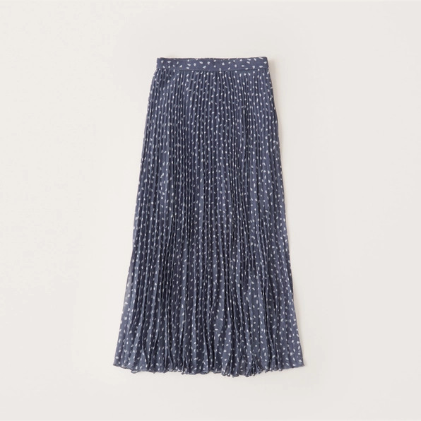 Pleated Chiffon Midi Skirt | Abercrombie & Fitch (US)