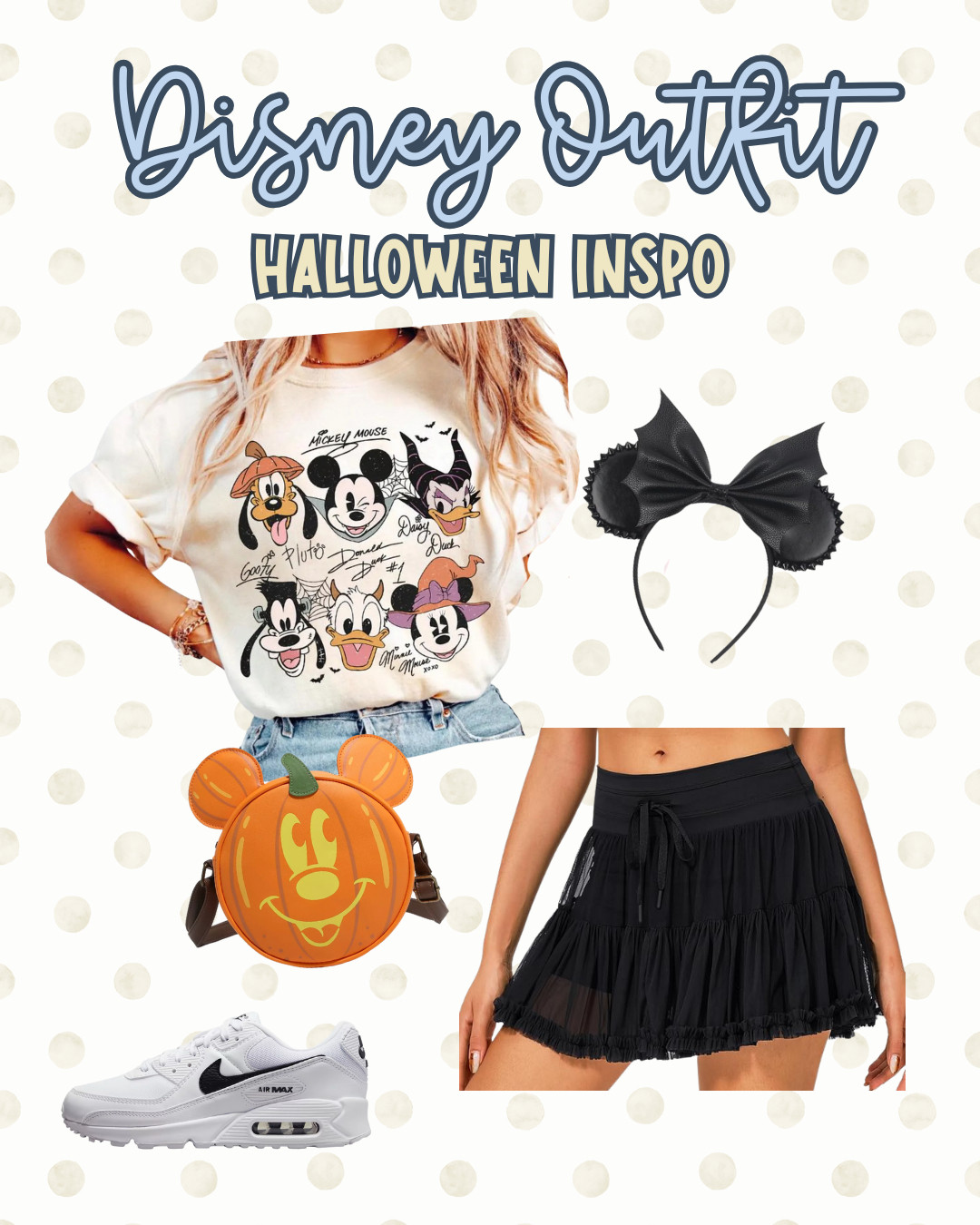 Now that 4th of July is over, Halloween is knocking on the door! 

Here is what I would wear to Mickey’s Not So Scary Halloween party this Halloween Season at Disney 🎃