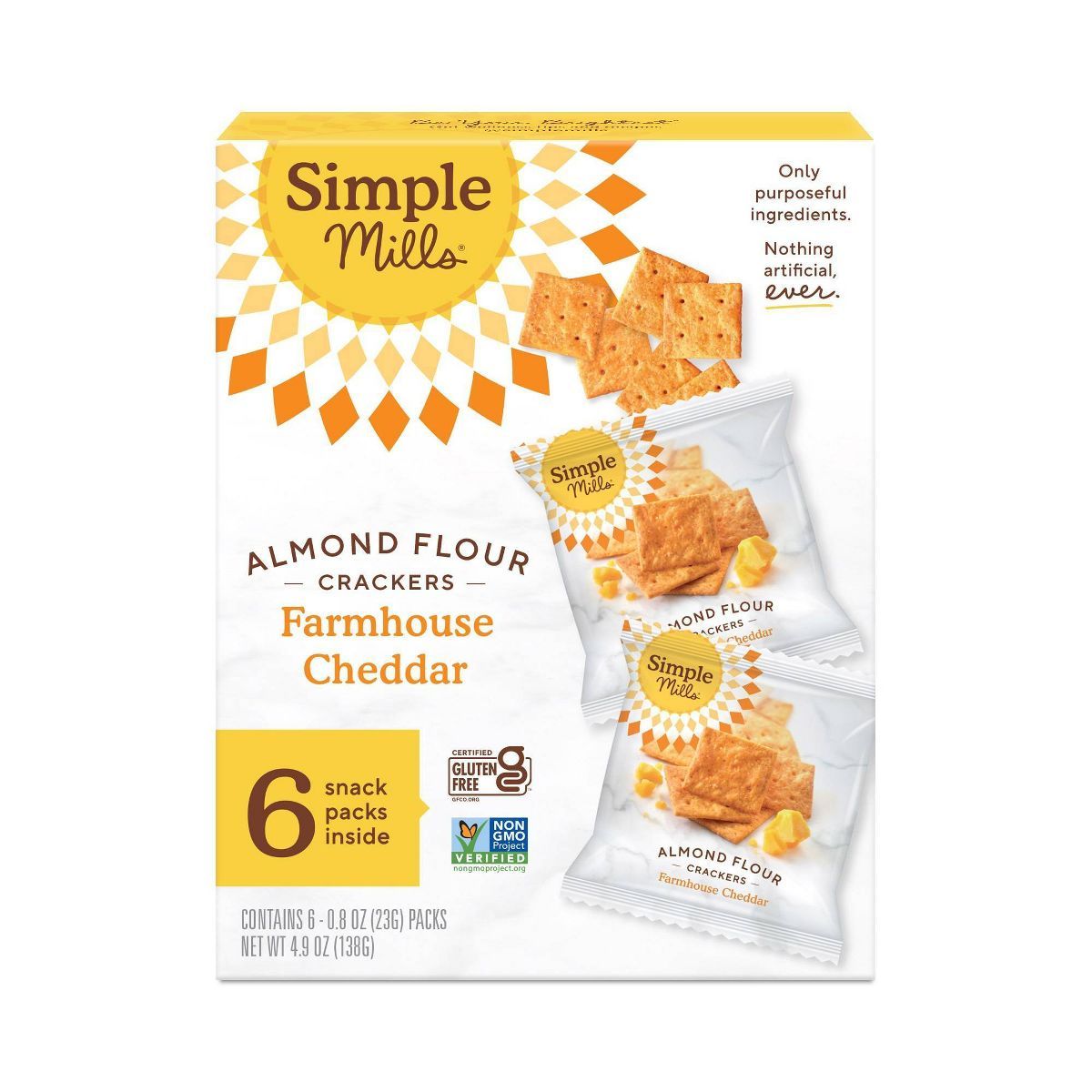 Simple Mills Almond Flour Cracker Farmhouse Cheddar Snack Packs - 4.9oz | Target