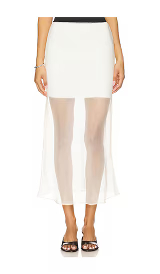 x REVOLVE Denman Midi Skirt in Cream | Revolve Clothing (Global)