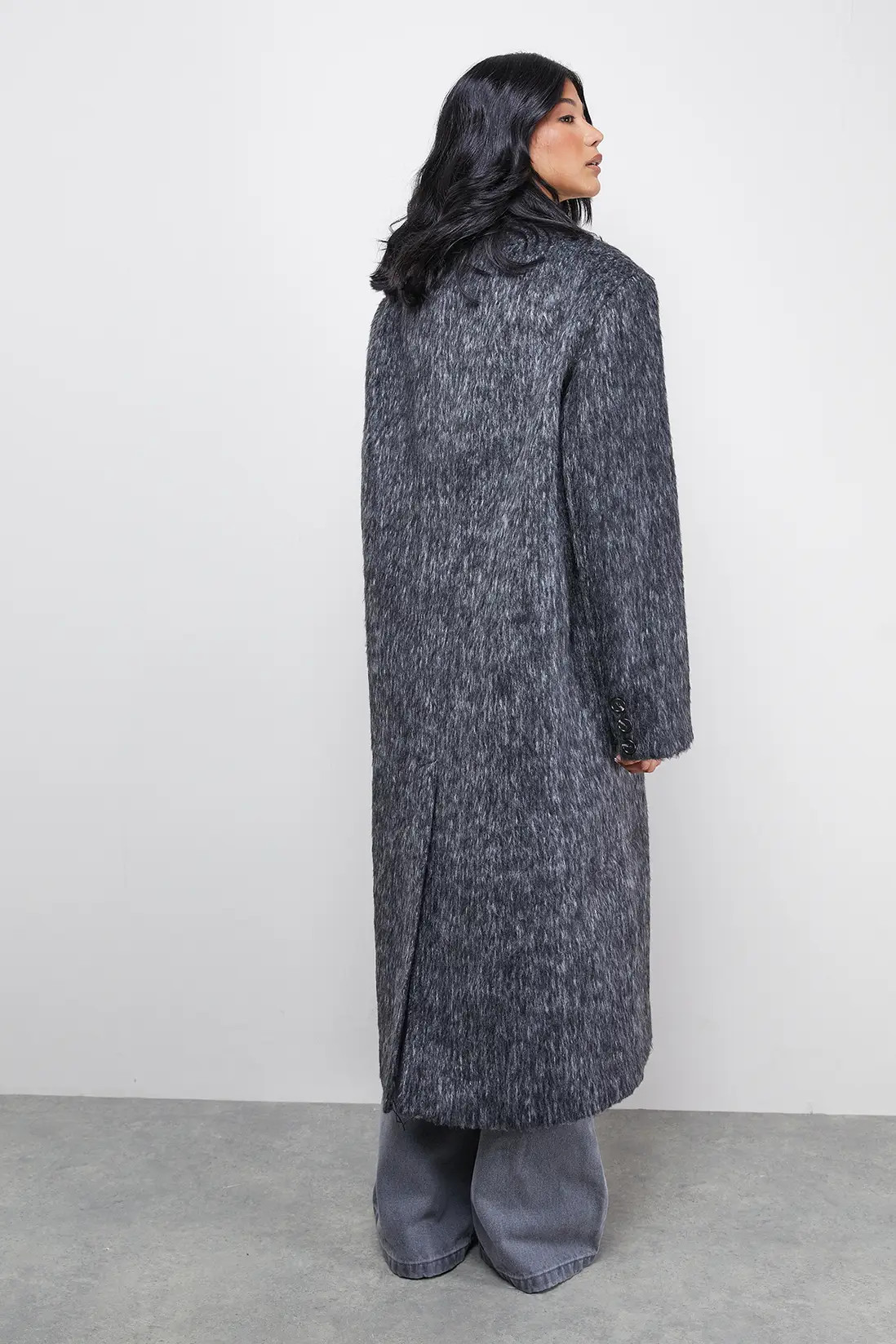 Wool Look Structured Shoulder Coat | boohoo (US & Canada)