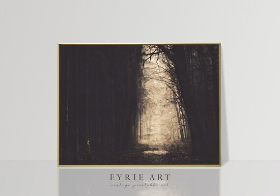 Dark Forest Oil Painting Vintage Landscape Print Dark - Etsy | Etsy (US)