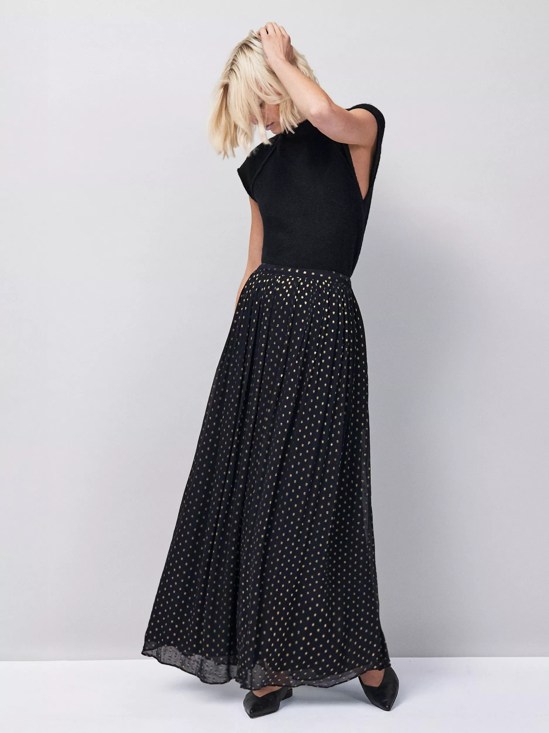 Ro&Zo Petite Metallic Maxi Dress | John Lewis (UK)