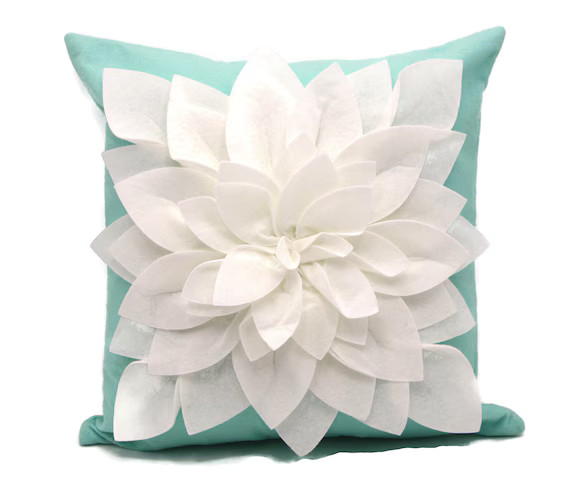 Flower Pillow  Decorative Throw Pillow  17 Square Flower | Etsy | Etsy (US)