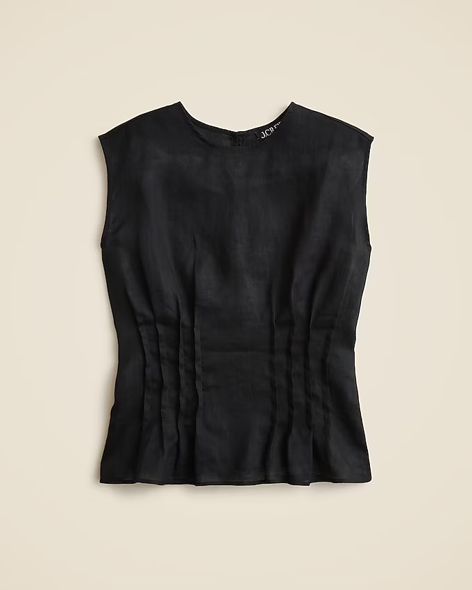 Pintuck shell top in ramie | J. Crew US