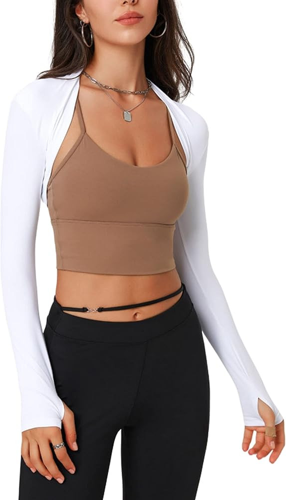 FindThy Women’s Casual Open Front Bolero Cooling Shawl Arm Sleeve Crop Top Shrug Covers | Amazon (US)