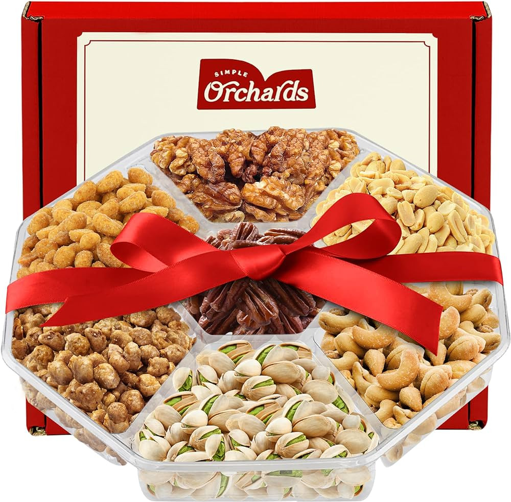 Nuts Gift Basket - Delicious Mixed Cravings Gourmet Collection Features 7 Sectional Platter with ... | Amazon (US)