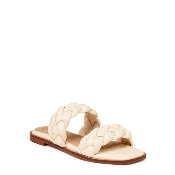 Time and Tru Women's Braided Two Band Sandals - Walmart.com | Walmart (US)