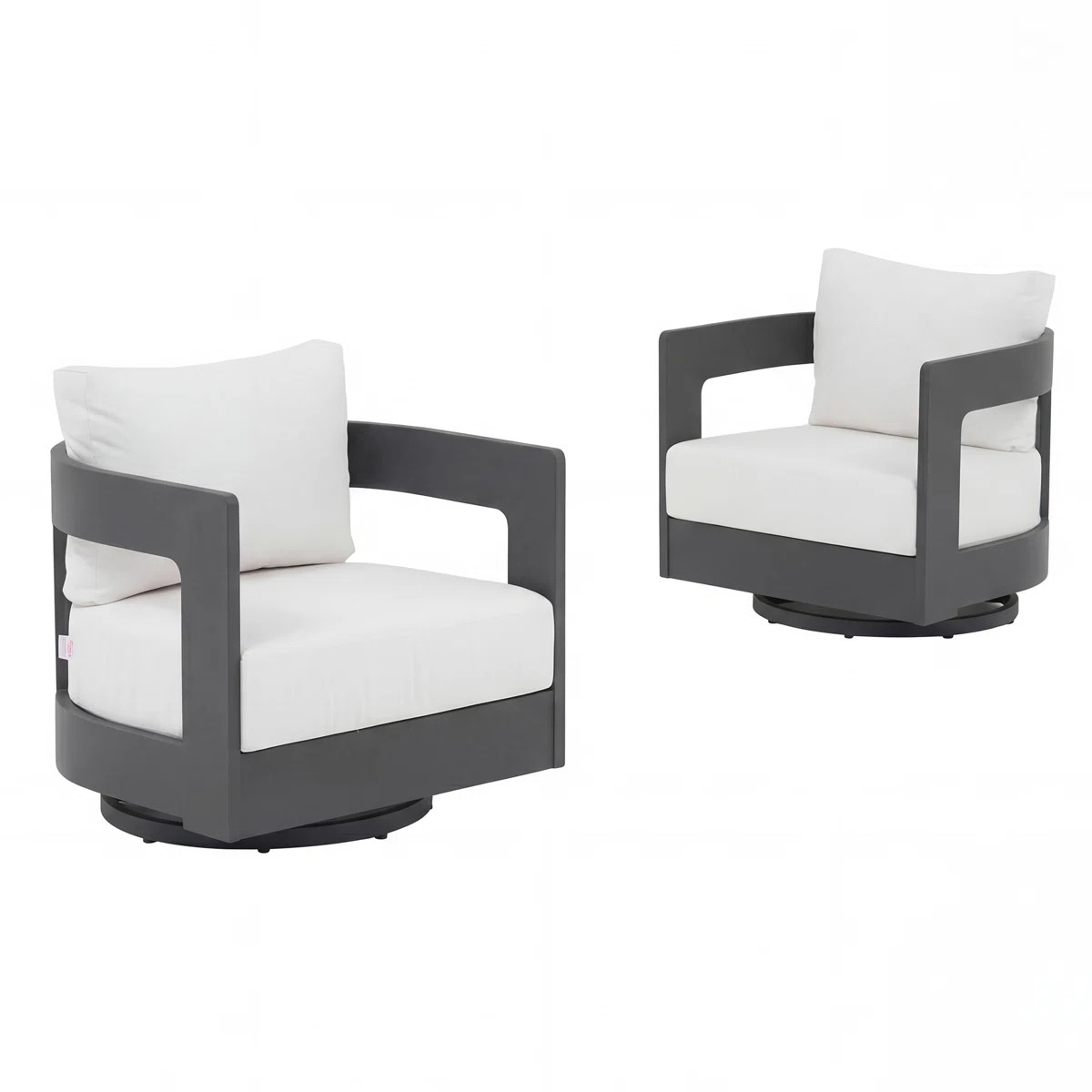 Frances Aluminum Outdoor Swivel Chairs with Sunbrella Cushions (Set of 2) | Wayfair North America