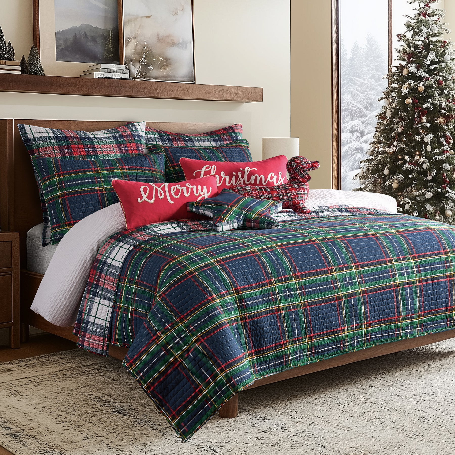 Spencer Plaid Quilted Euro Sham - Set of 2 | Levtex Home