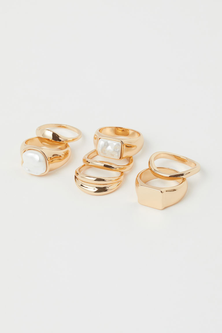 H & M - 7-pack rings - Gold | H&M (UK, MY, IN, SG, PH, TW, HK)